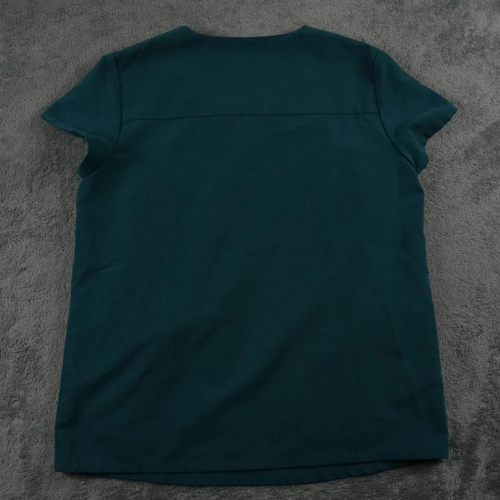 FIGS Casma Scrub Top Womens Small‎ Dark Teal V-Neck 3-Pocket W19SW1002 Medical